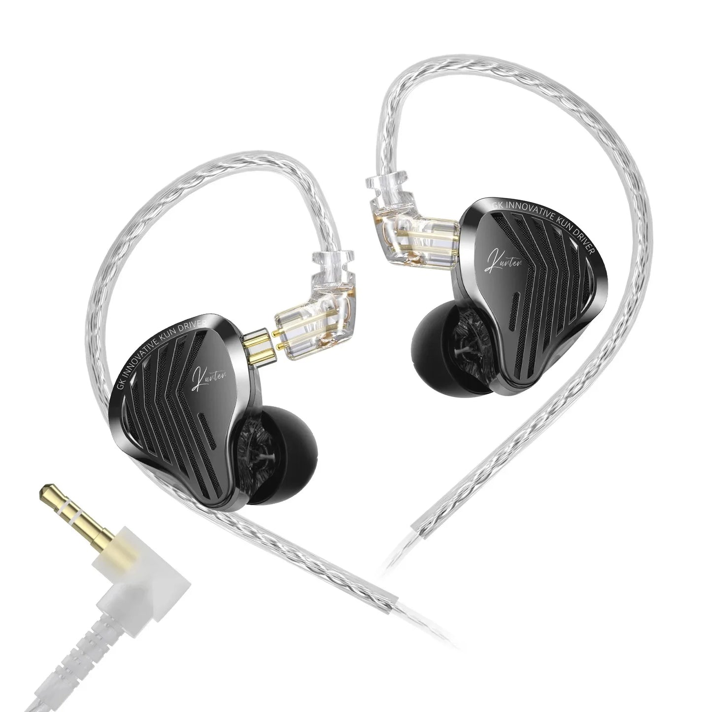KZ GK Kunten HiFi IEM Earphones 1DD Dynamic Driver In-Ear Earbuds with 2-Pin Detachable Cable, Metal Audiophile Gaming Headset