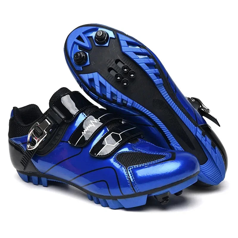 Chaussures de cyclisme unisexes à semelle rigide – Chaussures à crampons pour vélo de route 4 saisons, VTT et sports de plein air