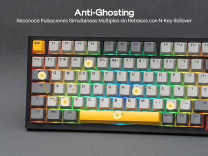 ISO-ES Layout EPOMAKER X AJAZZ AK820 PRO 75% Spanish Layout Wired/2.4GHz/BT Mechanical Keyboard with Screen & Knob for Pc/Mac