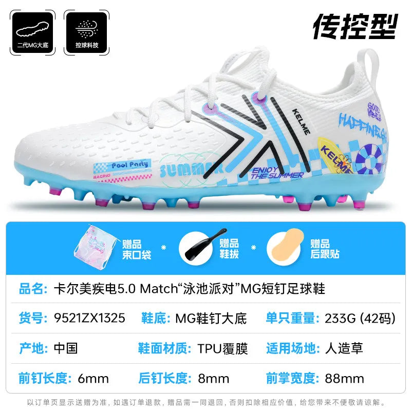 Kelme Herren-MG-Fußballschuhe für Indoor und Kunstrasen, kurze Stollen, professionelle Match-Fußballschuhe, rutschfeste Trainings-Turfschuhe