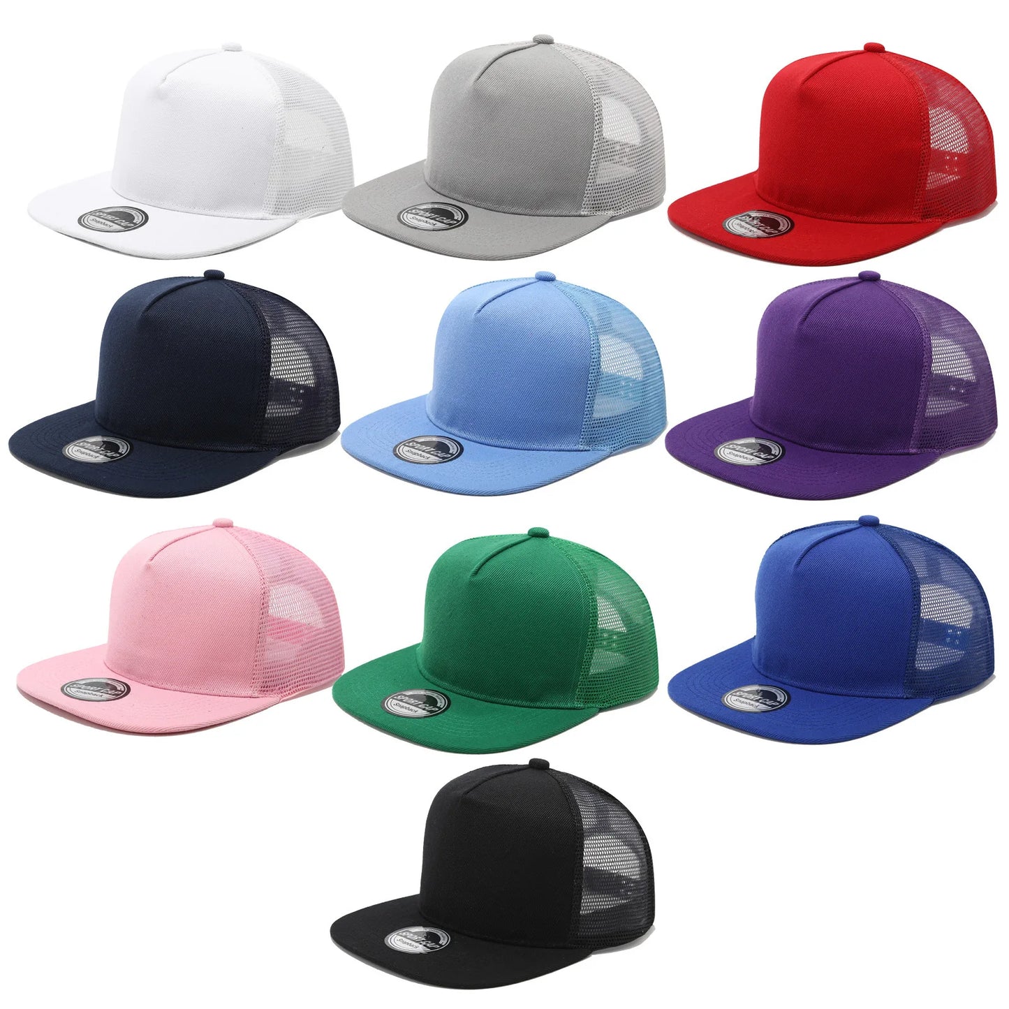 New style hip-hop baseball cap, best-selling, sun protection cap for beach, duckbill cap, light blue flat brim mesh cap