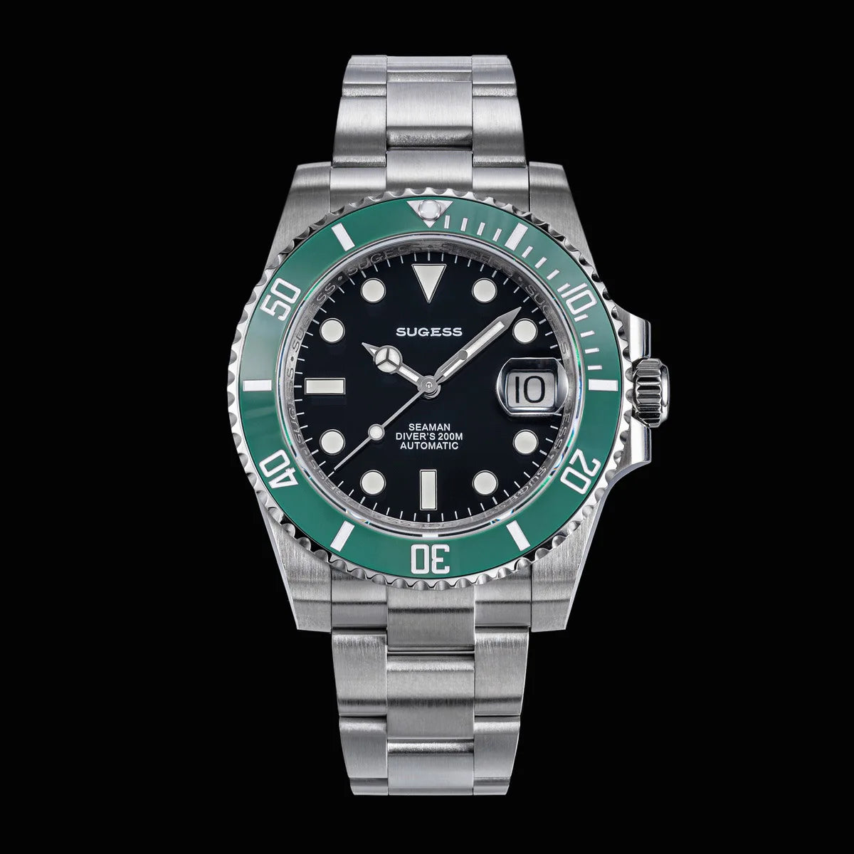 Sugess Men of Watch Automatic Mechanical ST2130 Movement Wristwatches 200M Water Resistant Sapphire Crystal Adjust Clasp S421
