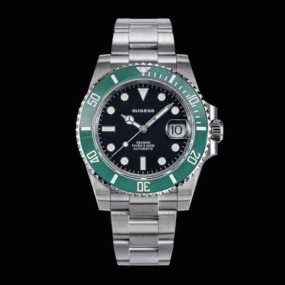 Sugess Men of Watch Automatic Mechanical ST2130 Movement Wristwatches 200M Water Resistant Sapphire Crystal Adjust Clasp S421