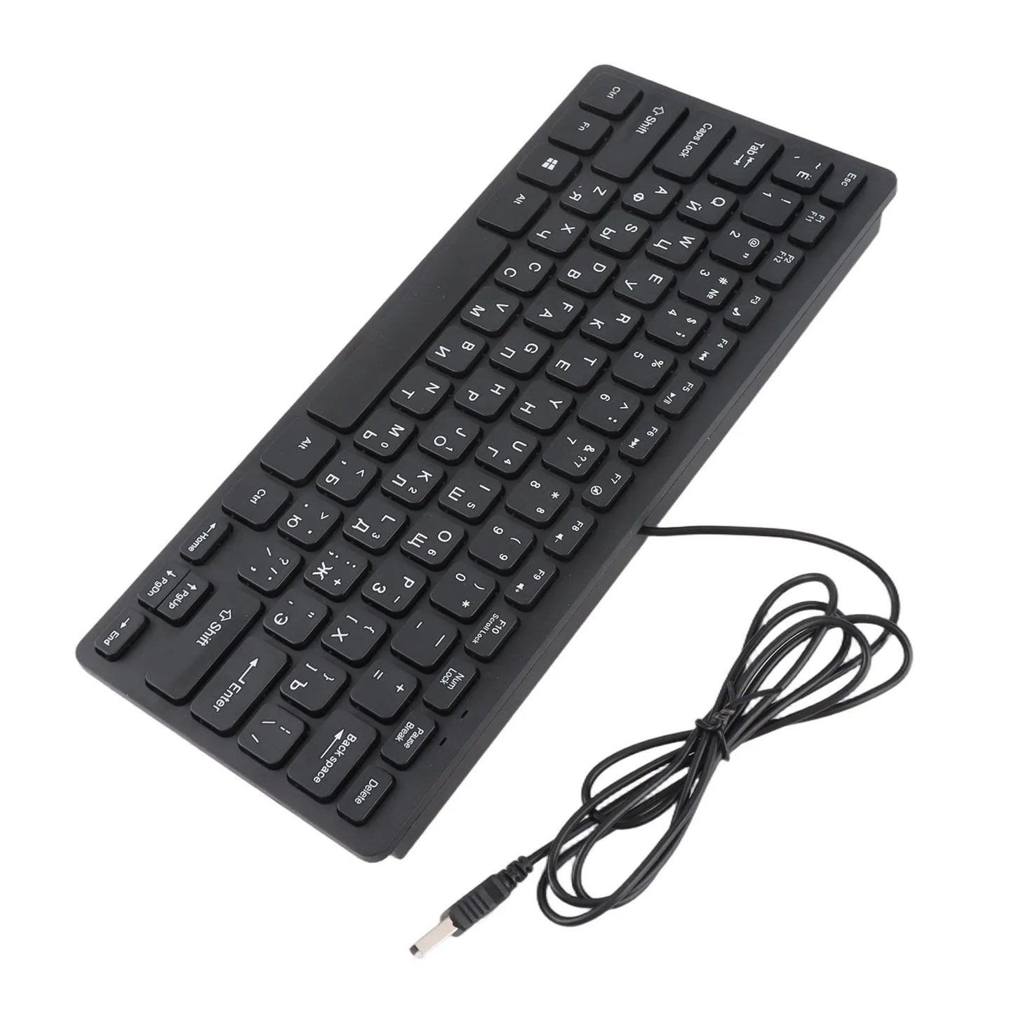 78 Keys German Russian French Keyboard USB Wired Desktop Computer Small Language Keyboard for Home PC Laptop