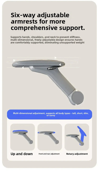 Air Titan kontors- och gamingstol i full mesh med ergonomiskt trezonsstöd för ländryggen för skrivbord och studier samt välventilerad design