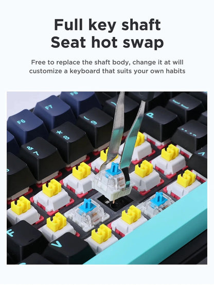 AULA F87 Pro Mechanical Keyboard 2.4g/Usb/Bluetooth Tri Mode Wireless 87 Key 5 Layer Silencing Filling Suitable For Gam Original