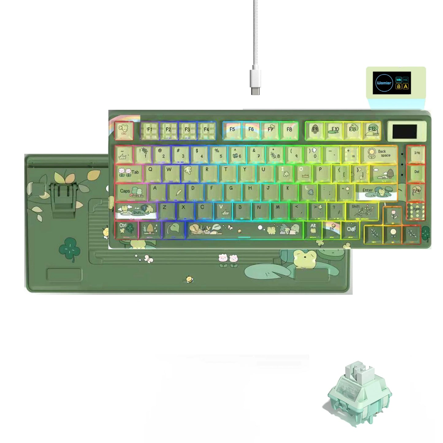 Womier S-K80 75% Keyboard with Color OLED Display Mechanical Gaming Keyboard Hot Swap Keyboard Gasket Mount RGB Custom Keyboard