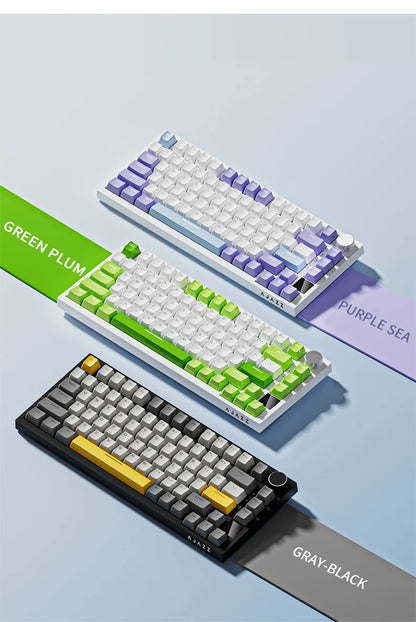 AJAZZ AK820 Mechanical Keyboard 70% Compact Layout/RGB Lighting/Hot-swappable Switches, with Wired, Wireless, and Bluetooth