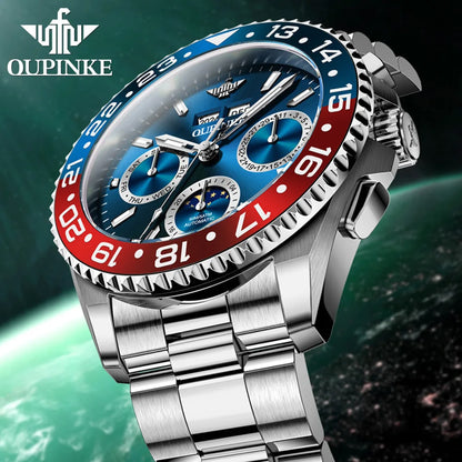 OUPINKE Fashion Mens Watches Top Brand Luxury Business Sport Watch Multifunction Automatic Mechanical Men Clock Waterproof Reloj