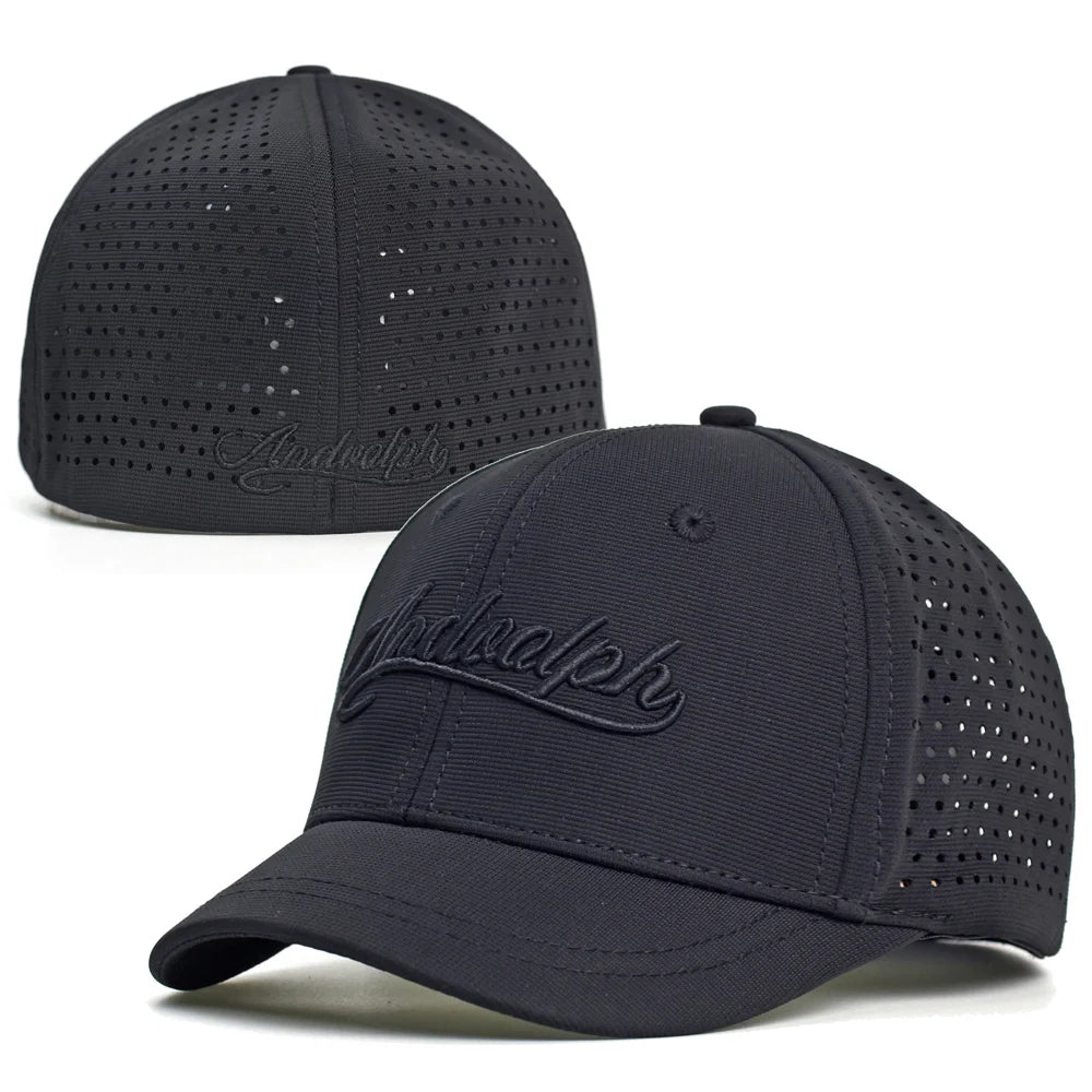 Baseballcap mit kurzem Mesh-Schirm, hinten geschlossen, für Damen und Herren, atmungsaktiv, Snapback-Cap, anliegender Dad Hat, verstellbar, einfarbig, im Trucker-Stil