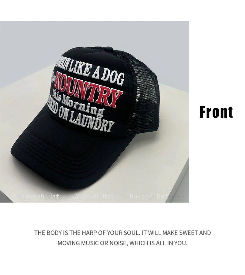 New Unisex Color Block 3D Printed Letter Baseball Hats Sunshade Hip Hop Breathable personal Trucker Caps Mesh Versatile fashion