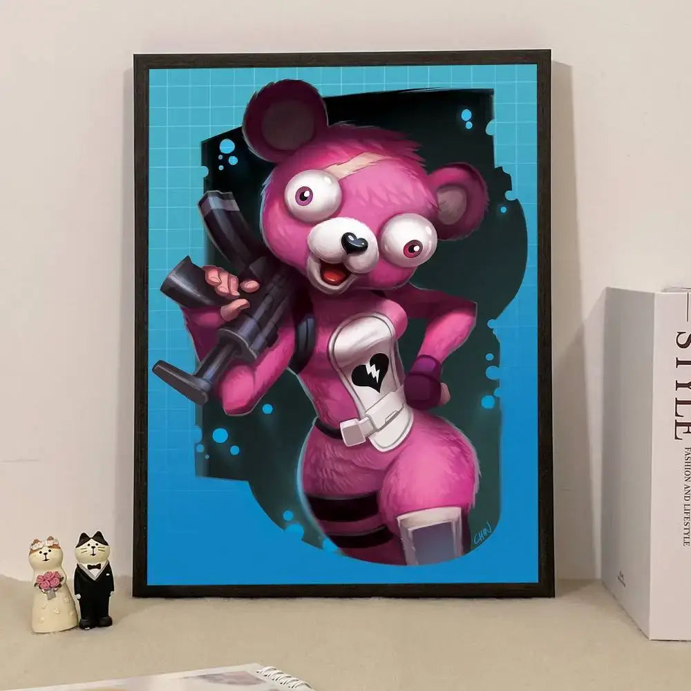Game F-Fortnite Poster Surprise Home Decoration Picture Wall Art for Study Living Room Decor