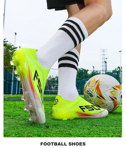 New Men Soccer Shoes Hot-selling Grass Cleats High-quality Match Outdoor Football Boots Non-Slip Boys Sneakers High-top Light