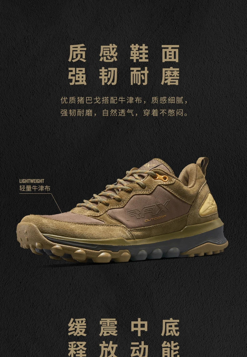 Rax Cowhide Hiking Shoes Men Outdoor Mountain Antiskid Climbing Sneakers Warm Lightweight Trekking Boots Sports Casual Shoes