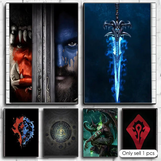 World Of W-Warcraft W-Wow Soft Silicone Poster Self-adhesive Painting with prints Home bedroom living room decoration