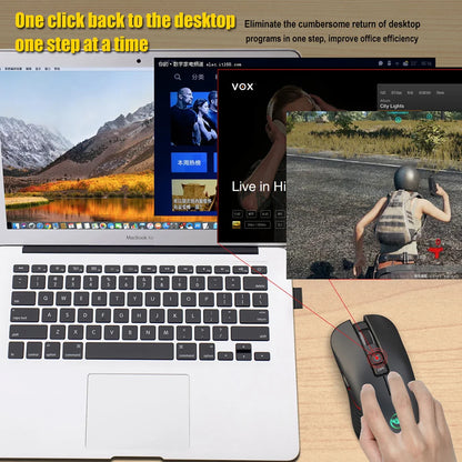 Ασύρματο ποντίκι USB-C 2.4G, επαναφορτιζόμενο gaming ποντίκι 3600DPI με 7 κουμπιά, αθόρυβο ποντίκι Type-C για Macbook, laptop, PC, παιχνίδια και υπολογιστή