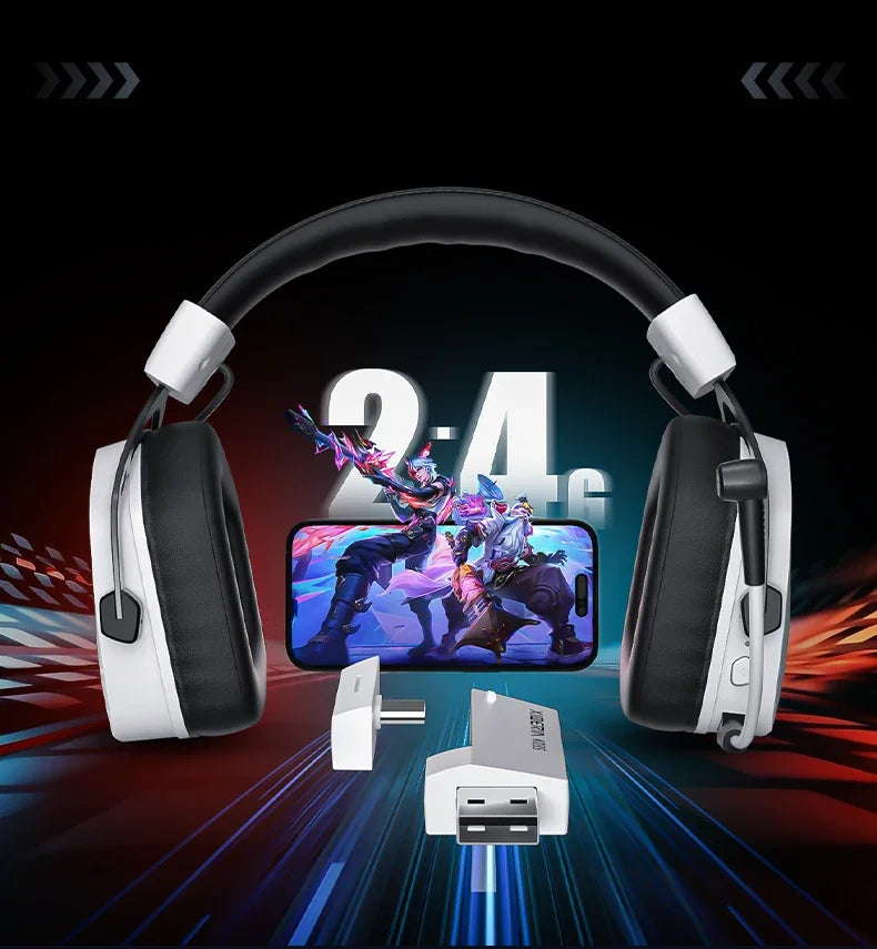 XIBERIA Wireless Gaming Headphones K03S Pro 7.1 Surround Sound 2.4GHz 4 Mode Headsets Gamer 2000mAh Battery Low Latency IEM