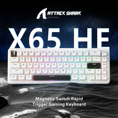 ATTACK SHARK X65 HE Magnetic Switch Rapid Trigger Keyboard, 65% Wired Gaming Keyboard with 8000 Hz Polling Rate
