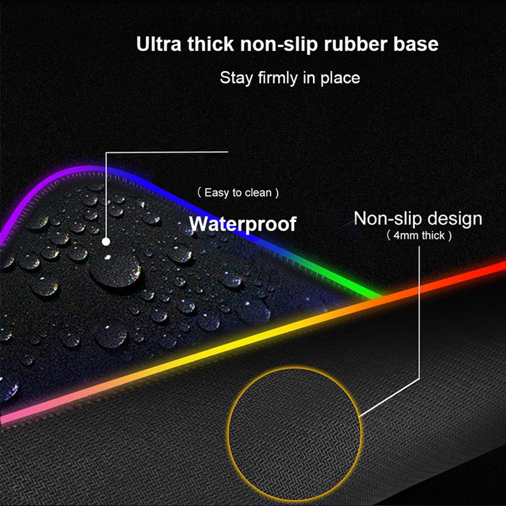 Gamer-Mauspad, Tastaturunterlage, Overwatch Sombra Schreibtisch-Mausmatte, LED-Teppich, Gummi, Gaming-Mauspad RGB, Notebook, Kawaii-Mousepad