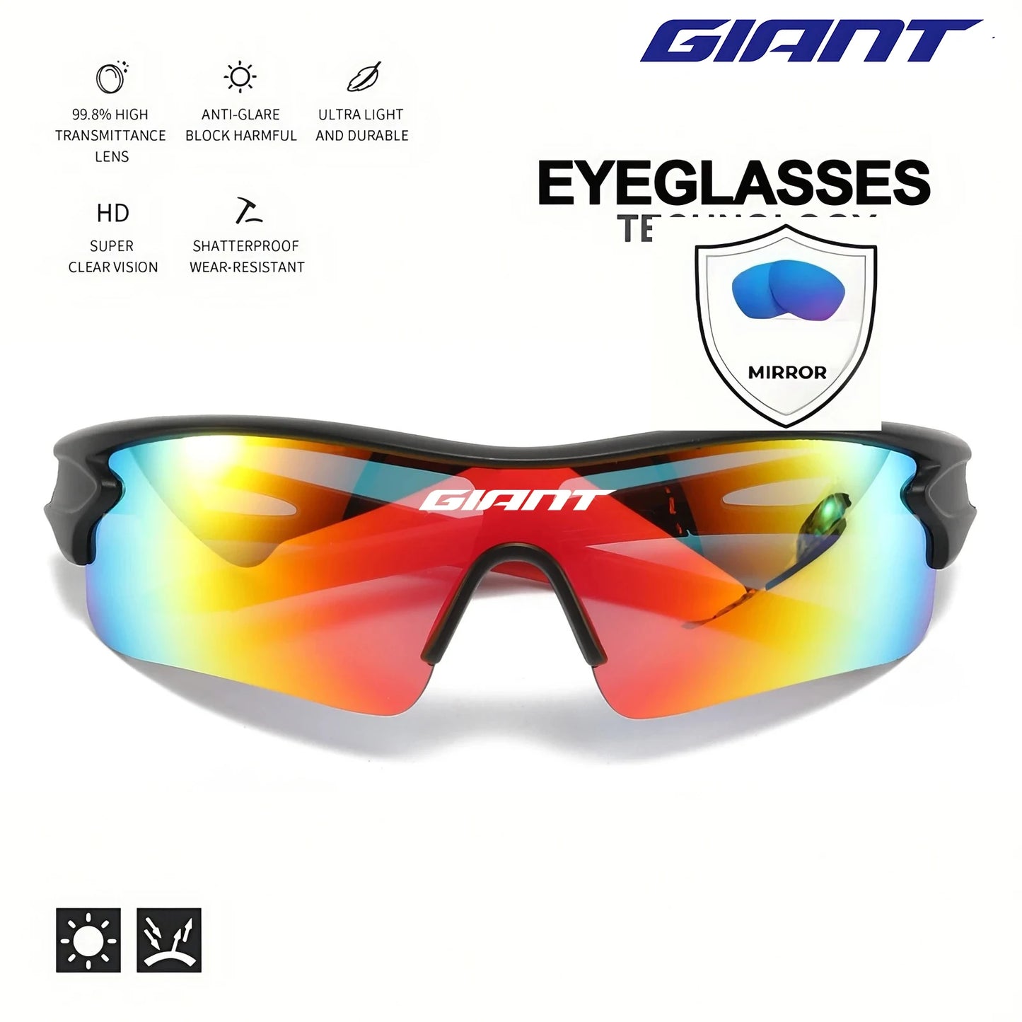 giant cycling Glasses Windproof Anti Fog Lens Climbing and fishing goggles Shatterproof Polycarbonate Outdoor Bicycle Accessorie