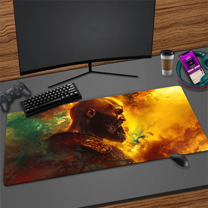 Xxl Mouse Pad God of War Gaming Accessories Keyboard Computer Desk Mat Game Big Carpet 90x40 Large Gamer Cabinet Table Mousepad