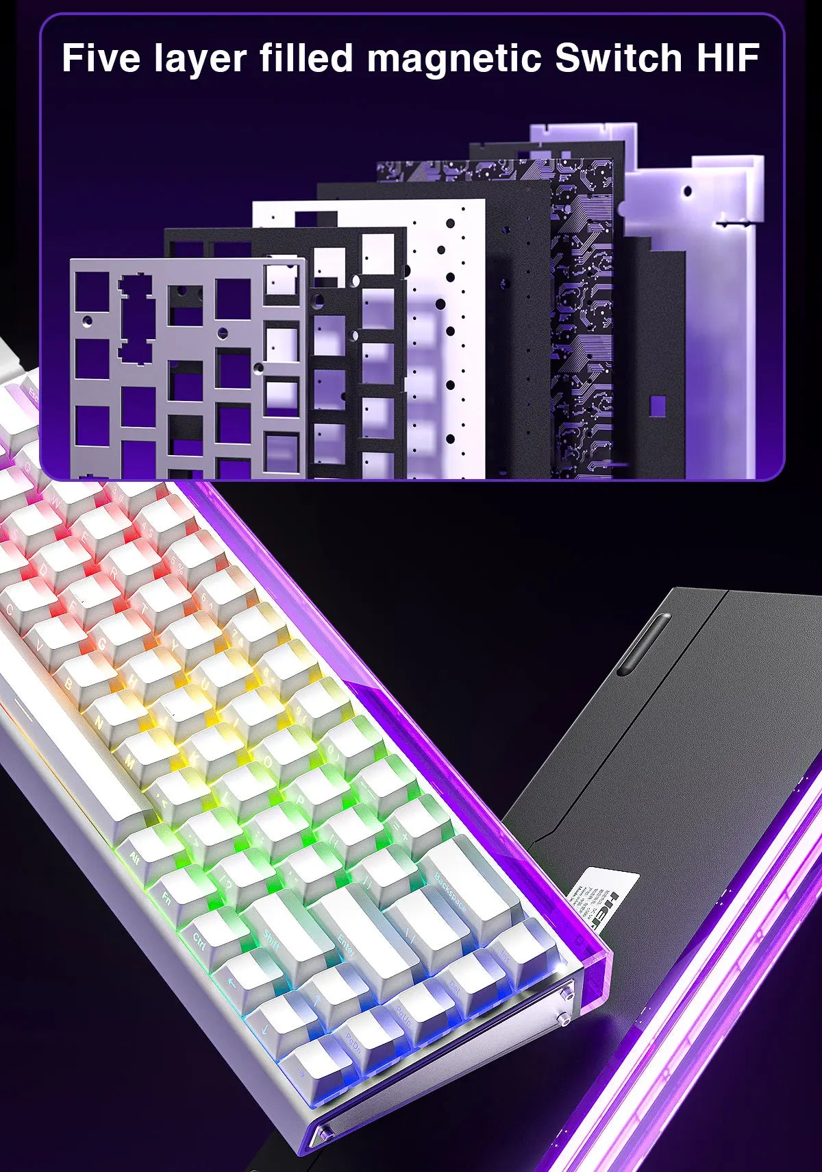 AULA HERO68 HE Magnetic Switch Keyboard Rapid Trigger 8K Polling Rate Esports Gaming Keyboard RGB Wired Mechanical Keyboard