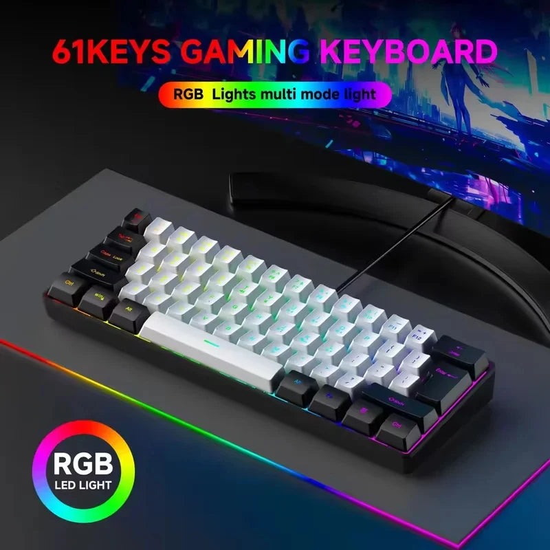 2026 New Best-Selling Portable Wired Mini-Mechanical Keyboard K61 Mini-Keyboard, Suitable For Playing Games, Compact And Convenient