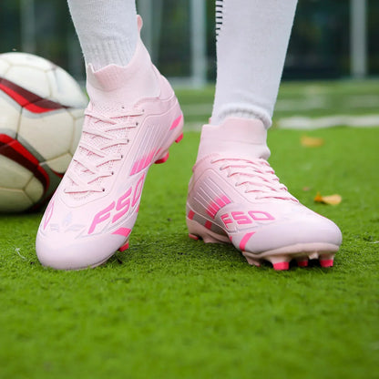 Nouvelles chaussures de football pour hommes, antidérapantes TF/FG, chaussures de sport confortables pour garçons et femmes, chaussures de sport à la cheville, chaussures de football professionnelles, baskets