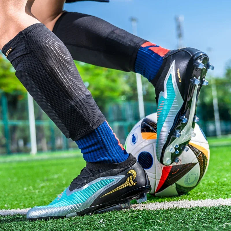 New Men Football Boots Match Adult Outdoor Sport Training Cleats Soccer Shoes Boys Long Spikes Breathable Non Slip Comfortable