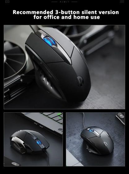 Káblová myš Inphic W1 Esports Gaming Mouse s programovateľnými makrami, nastaviteľným DPI a tichým chodom do kancelárie