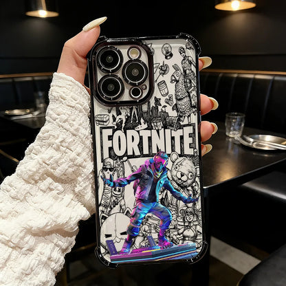 Capa de telemóvel FortniteS com acabamento metalizado, para Samsung A37 A57 A07 A36 A16 A35 A55 A25 A26 A05s A15 A54 A34 A24 A14 A05 A04 4G 5G