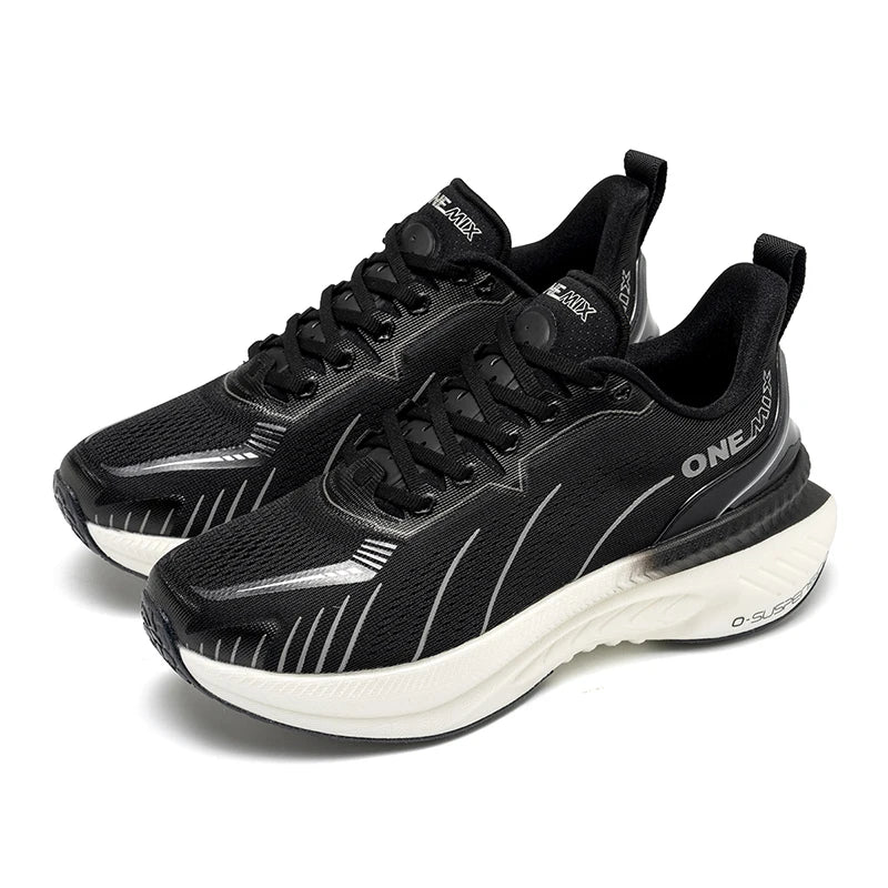 ONEMIX Nouvelles chaussures de course à amorti pour hommes, adaptées aux coureurs intensifs, à lacets, sportives, pour femmes, antidérapantes, d'extérieur, athlétiques, baskets pour hommes