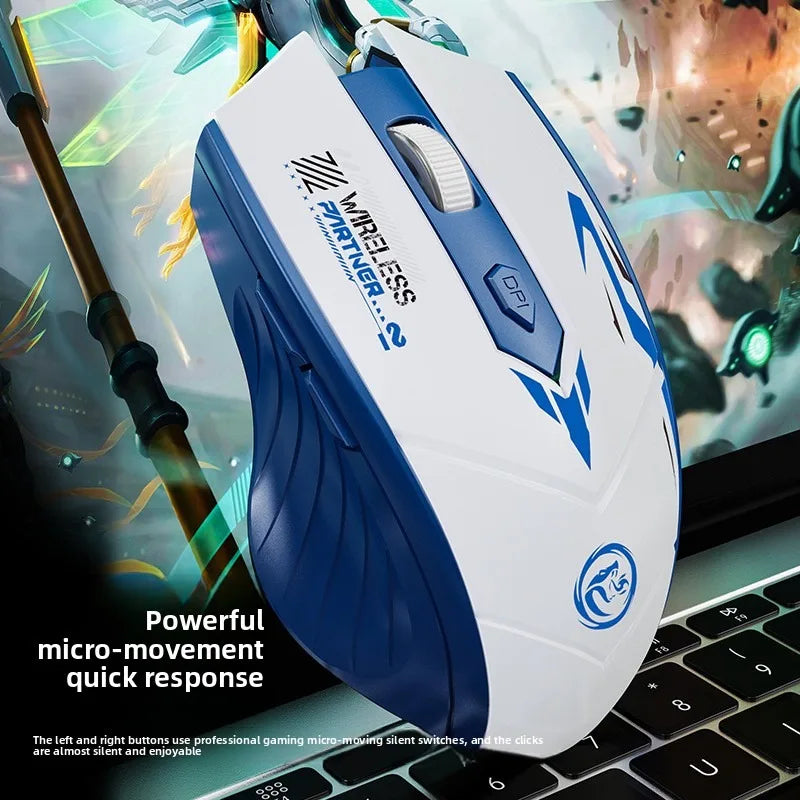 Mouse gaming wireless 2.4G USB silenzioso Dual Mode Bluetooth ricaricabile 1600DPI per PC e laptop