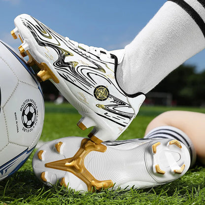 Chaussures de football unisexes AG Stud pour hommes et femmes, crampons de football légers, antidérapants, respirants, baskets d'entraînement, pour terrain en herbe naturelle, match F