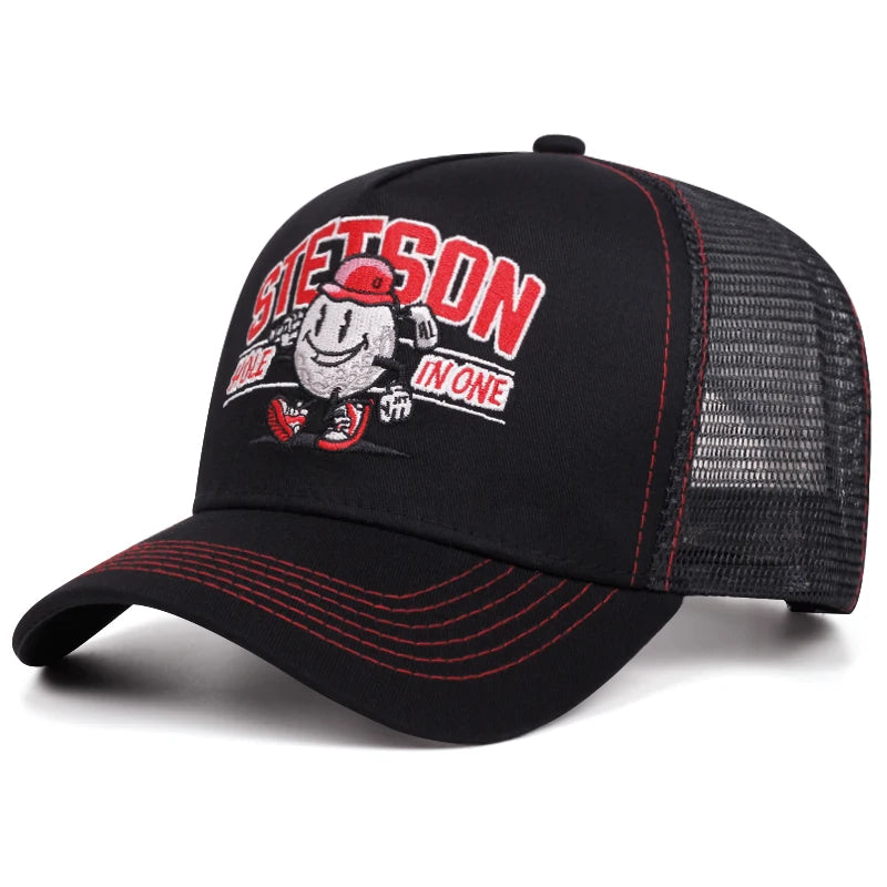 2025 Creative New Mesh Hat STETSON Snowman Truck Hat Outdoor Cycling Sunshade Skateboard Hat Daily Commuting Baseball Hat Unisex
