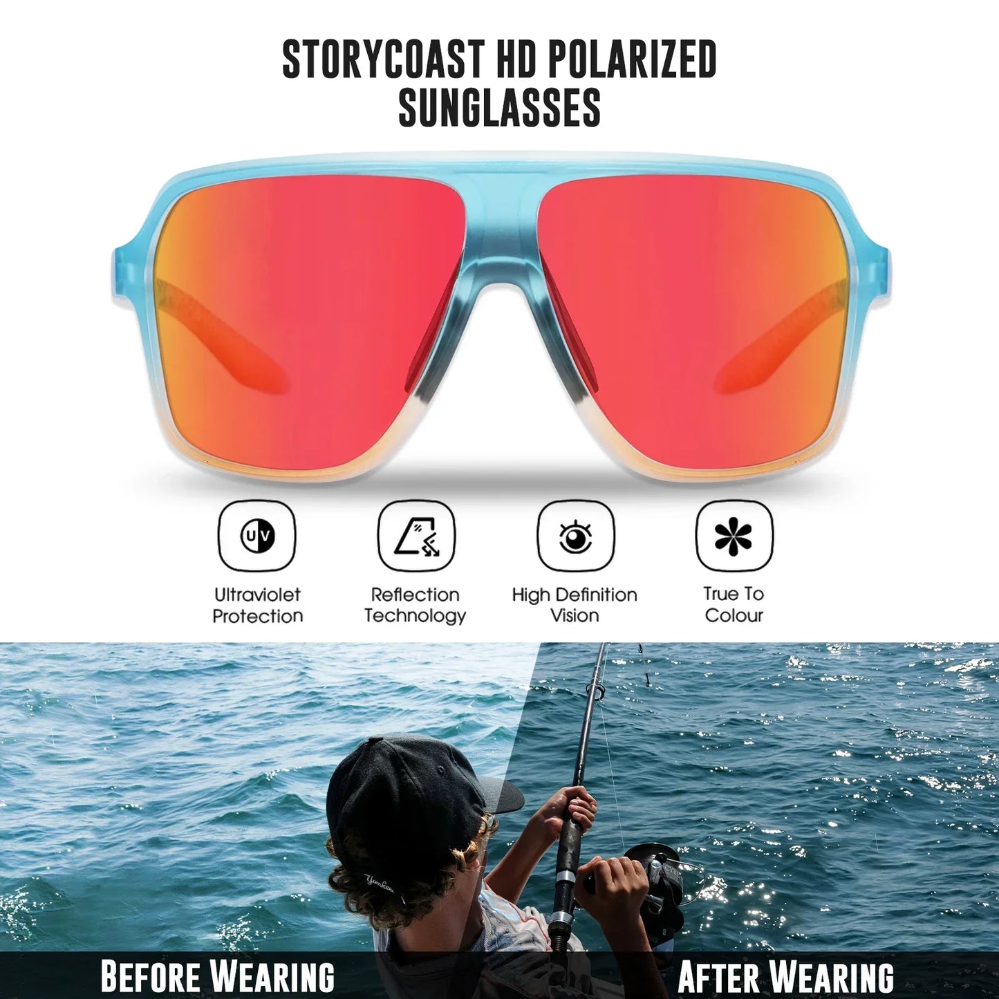 Scvcn Polarized Fishing Sunglasses Outdoor Sport Entertainment Glasses Outdoor Cycling Road Bike UV400 Protective Frame Glasses