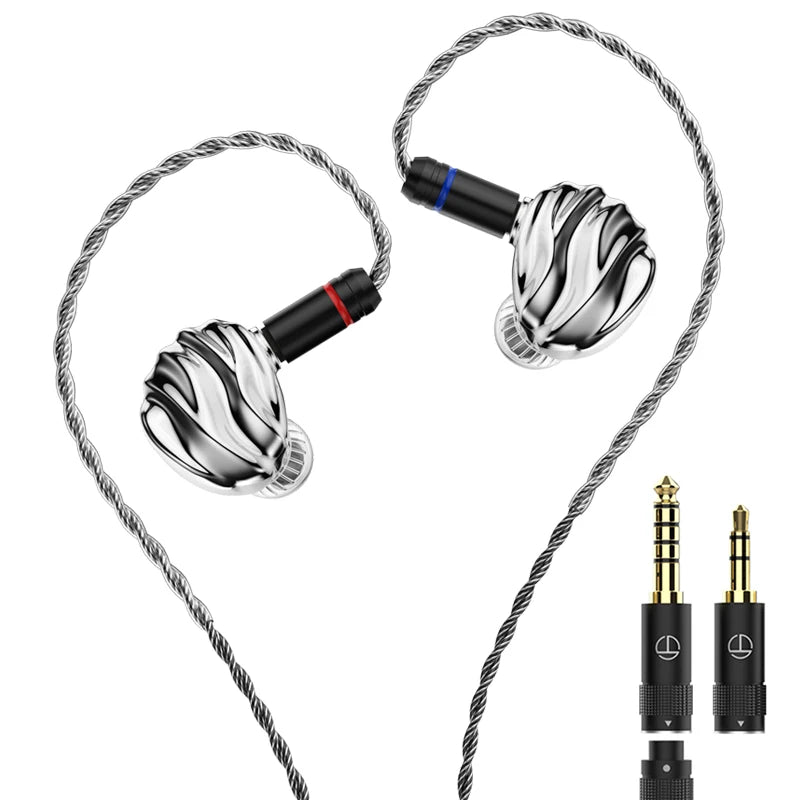 TRN SHELL Hybrid Headphones Triple Dynamic + Planar Driver Wired In-Ear Monitors, Four-Unit Acoustic Architecture HiFi Hybrid Headphones for Audiophile Sound