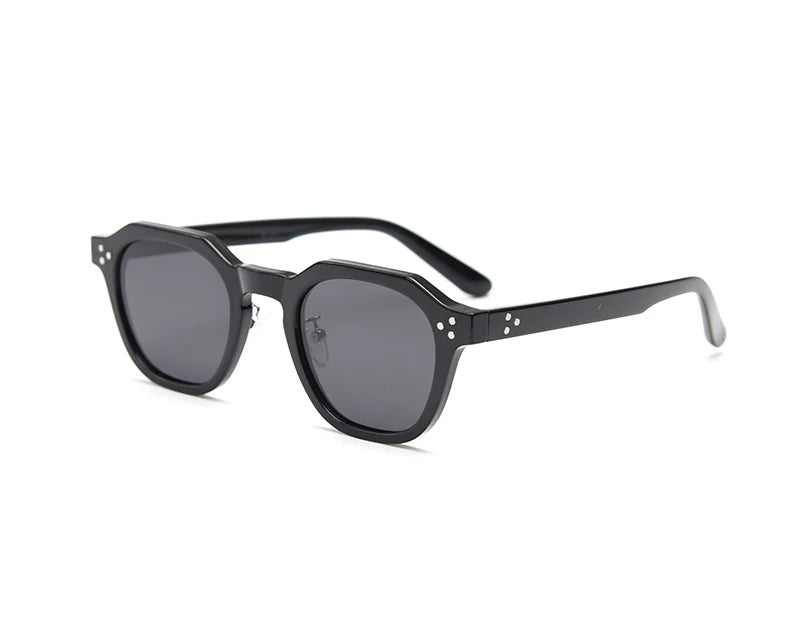 Peekaboo korean style retro sun glasses for women TR90 frame polygon polarized sunglasses uv400 male green brown 2023 summer