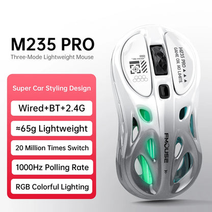 Draadloze 2.4G tri-mode RGB-gamingmuis met hol, lichtgewicht ontwerp, Chroma-verlichting, bekabeld, Bluetooth, e-sports muiscontroller