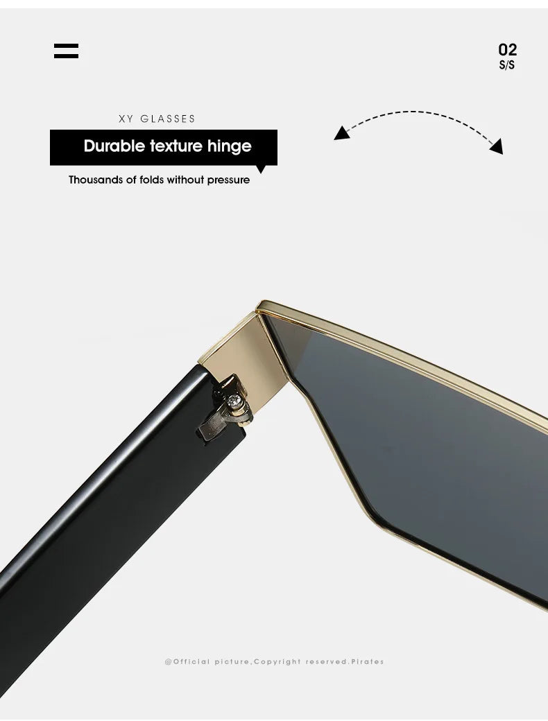 WarBLade Retro Square Sunglasses Men Women 2025 Luxury Brand Designer One Piece Decoration Sun Glasses Men Travelling Eyewear