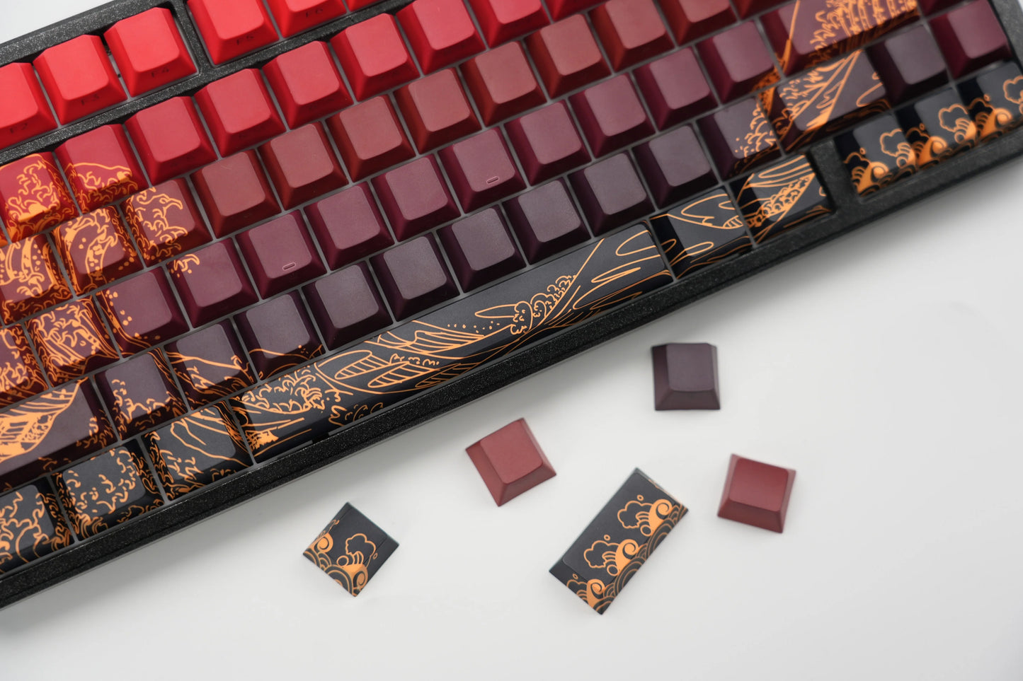 Side-engraved Translucent CHERRY Keycaps PBT Creative Personalized Customized for 60/64/84/98/108 Mechanical Keyboards MX Switch