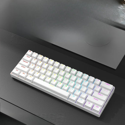 Wireless Gaming Mechanical Keyboard  Bluetooth 60 Percent RGB White Triple Mode Portable Keyboards  key board claviers teclado