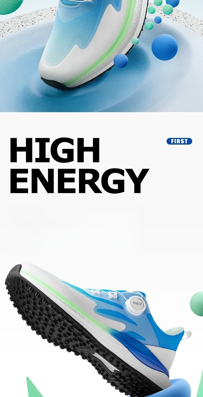 PGM Men Golf Shoes Ultra Soft Sole Knob Shoelaces Breathable Anti Slip Outdoor Sports Sneakers XZ412
