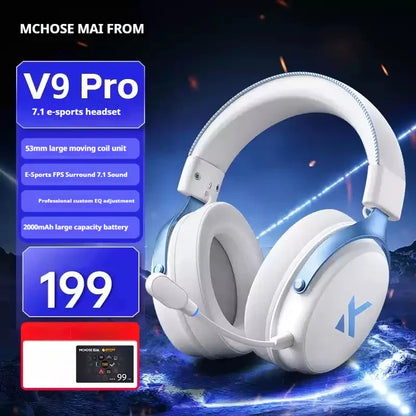 MCHOSE V9 Pro Wireless Gaming Headset – Bluetooth Noise Cancelling Headphones with Microphone, Low Latency Audio & Deep Dynamic Sound