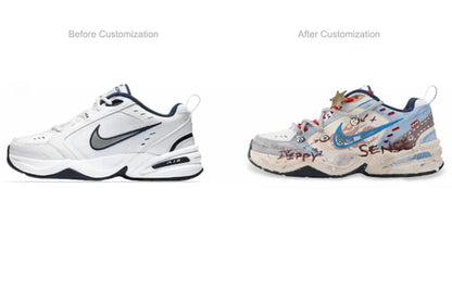 Personalizované tenisky Nike Air Monarch 4 Drippy Officer Bunny American Retro – nádherné ručně malované nízké unisexové běžecké boty