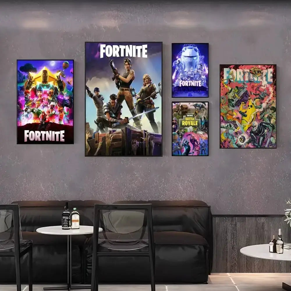 Game F-Fortnite Poster Surprise Home Decoration Picture Wall Art for Study Living Room Decor