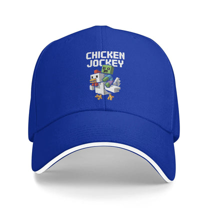 Casquettes de baseball « Chicken Jockey Zombie Pixel Art » sur le thème des films de zombies pour hommes et femmes, casquettes de camionneur, pour le sport en plein air, casquettes de soleil ajustables