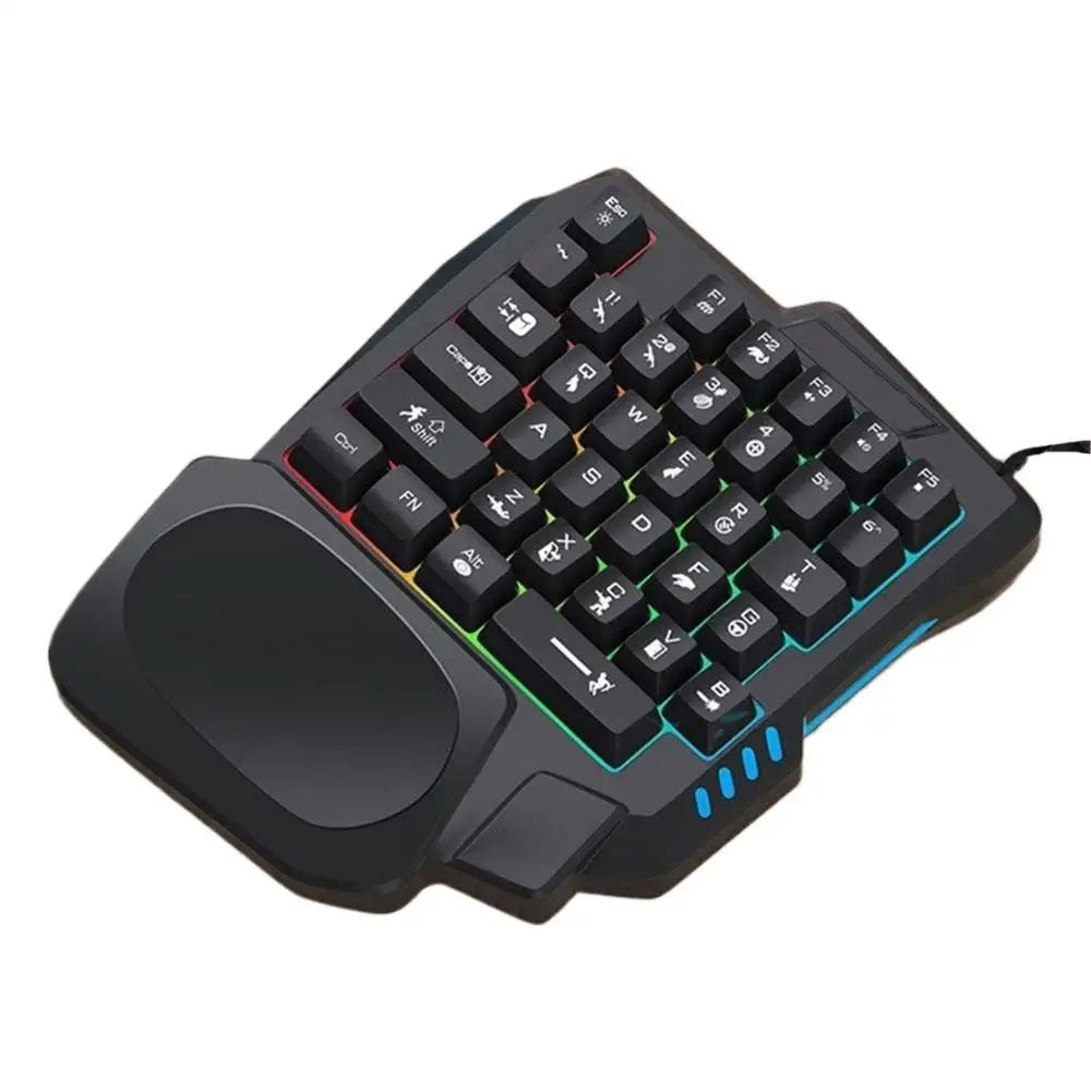 35 key Gaming Keyboard Single Hand Usb Wired One Handedly RGB Backlight Mini Keyboard for Gamer Laptop Desktop PC
