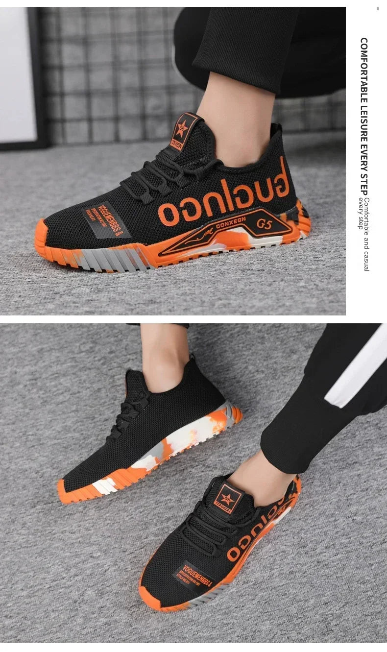 Running Sport Fashion High Top Sneakers Zapatillas De Deporte 2024 Men Casual Mesh Shoes Light Soft Breathable Vulcanized Shoes