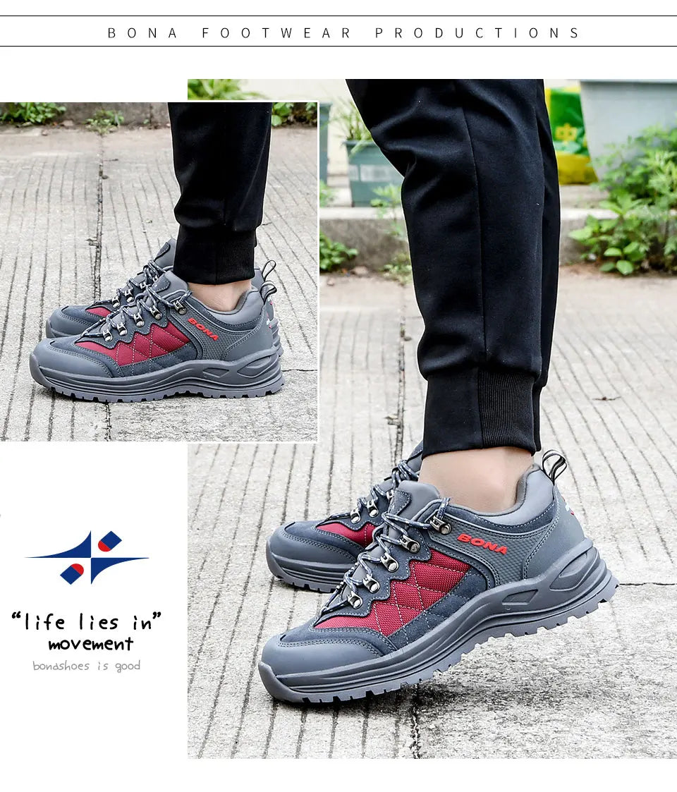 BONA New Designers Turistické boty Trekingové tenisky Pánské boty Pánské trekingové boty Chůze Mansculino Rybaření Kempování Boty na jogging